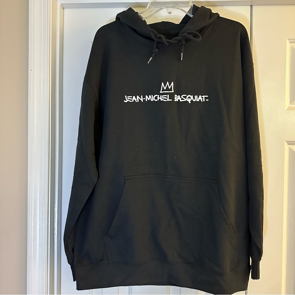 Jean Michel Basquiat x Dizzy Gillespie Jazz Horn Art Black Hoodie Size XL - Picture 2 of 10